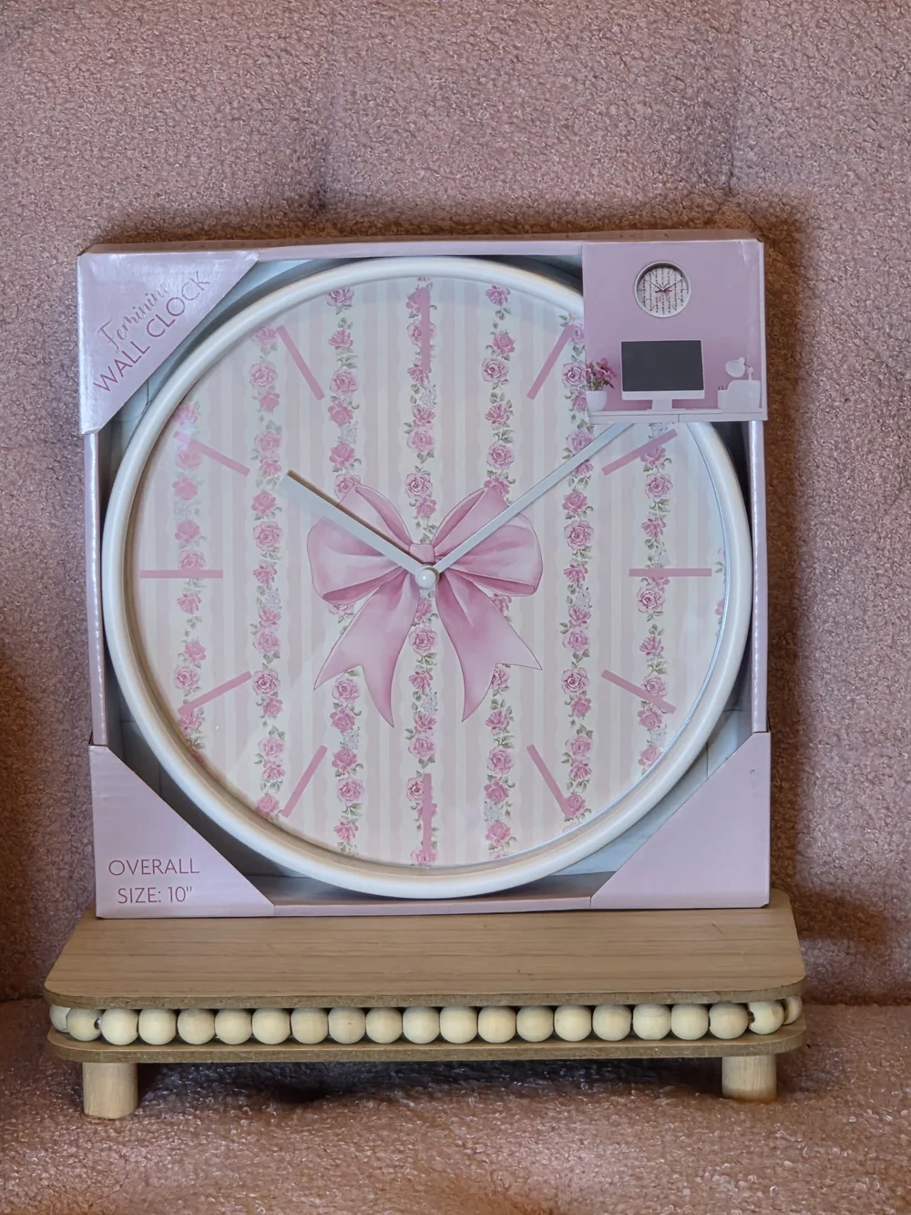 Pink Floral Bow Wall Clock - Love Shack Fancy Inspired